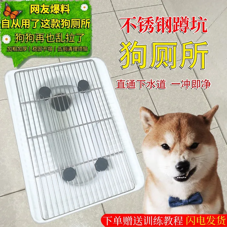 狗厕所不锈钢蹲坑网架定点排便专用狗狗卫生间易清理蹲坑狗厕所