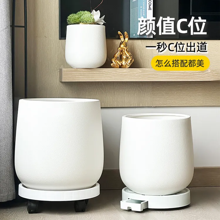 大号花盆轻奢高级感家用客厅加厚耐用兰花绿植龟背竹龟背竹花盆