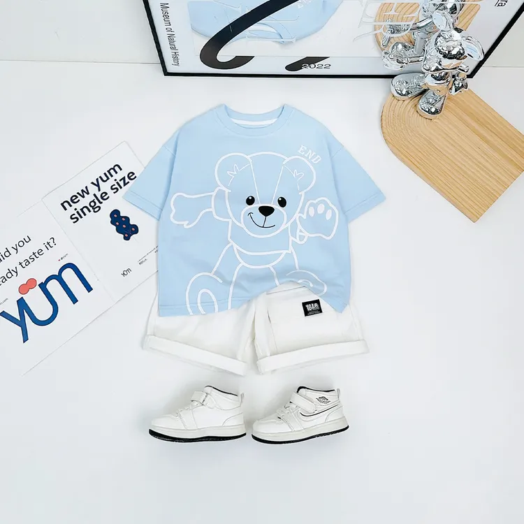 儿童短袖T恤夏季男童衣服2025款 WG28287-1 悠悠童话联名泰迪熊