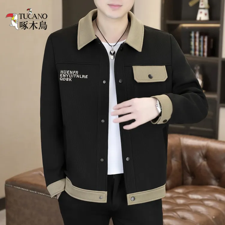 啄木鸟2025春季品质新款夹克立领百搭休闲夹克外套