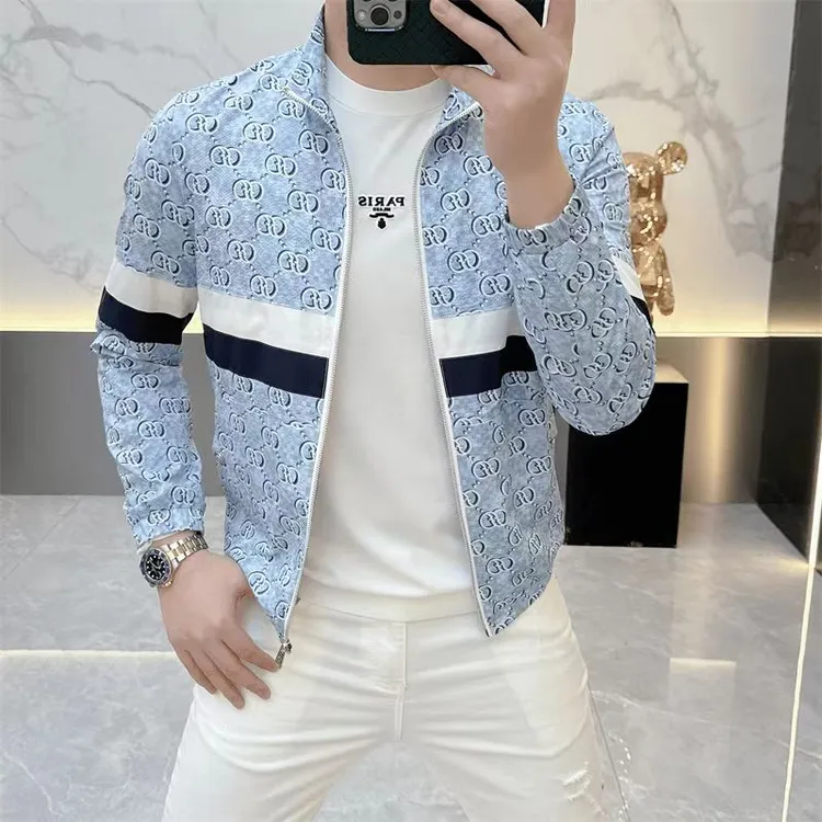 新款潮流修身长袖商务休闲帅气春季时尚百搭夹克通勤风男装7081