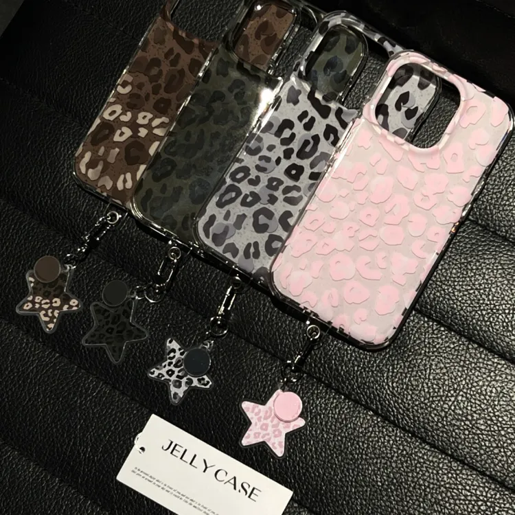 韩系ins风彩色豹纹星星适用苹果iPhone17手机壳苹果16甜酷15女14