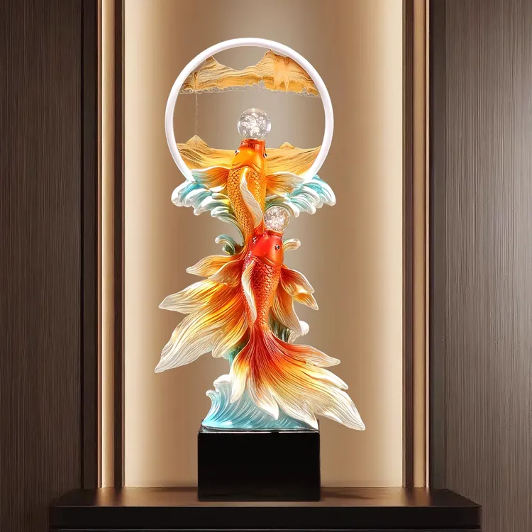 轻奢高档如鱼得水大摆件客厅玄关壁笼电视柜装饰摆设开业乔迁礼物