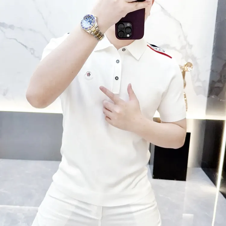 简欧男士高定针织polo 9521羊毛桑蚕丝秋冬打底断袖