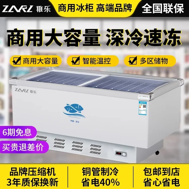 冰柜商用大容量冷柜冰箱冷藏展示柜保鲜冷冻两用透明大容量冰柜
