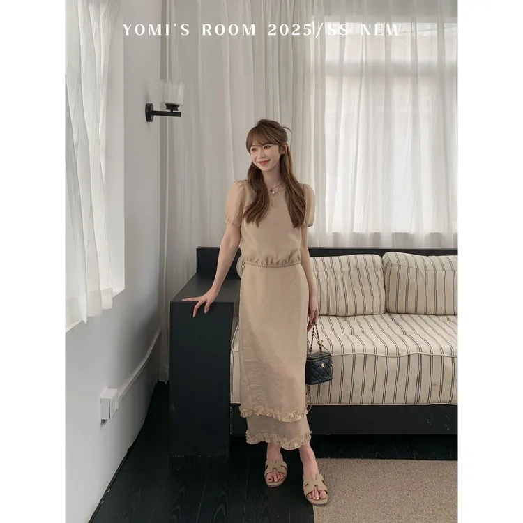 YOMI小个子【袅袅江南】网纱上下装套装气质休闲通勤薄款夏季显瘦