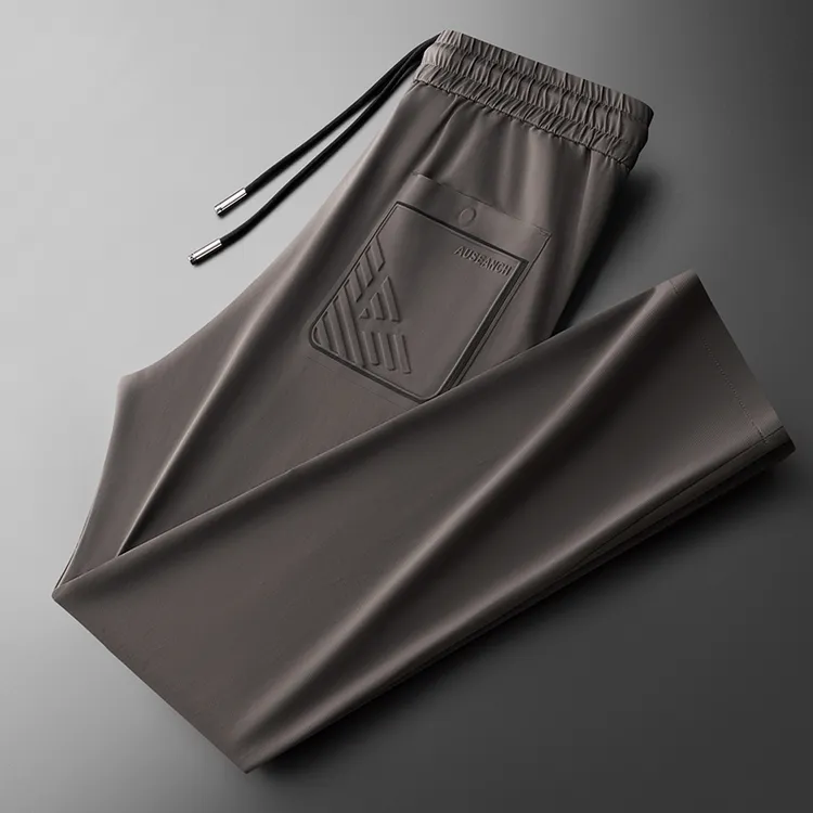 奢华百搭裤子男士休闲裤夏季宽松潮牌薄款透气运动长裤抗皱直筒