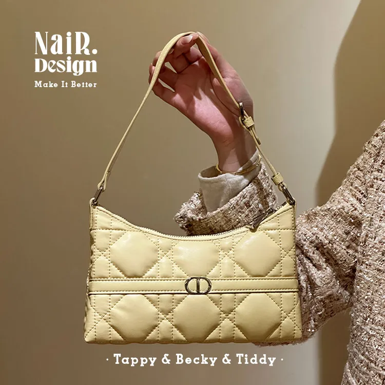 黄色泡芙腋下包高级单肩轻奢质感百搭款通勤女包