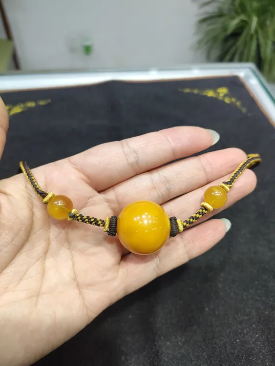 蜜蜡锁骨链个性设计百搭款定制款
