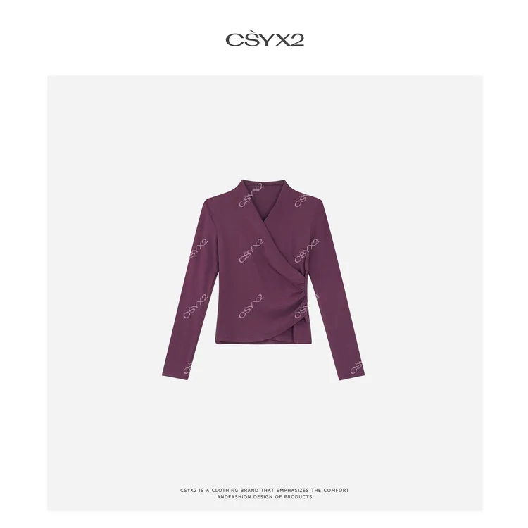 CSYX2-2025早秋新款V领长袖打底衫WZ5CX011