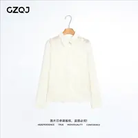 老琴私服【秘境花语】法式气质Polo领重工刺绣衬衫女春季新款 35556