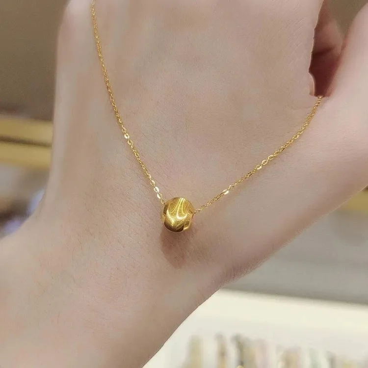 铜合金项链 猫眼珠招财转运珠项链气质百搭锁骨链送女友闺蜜礼物