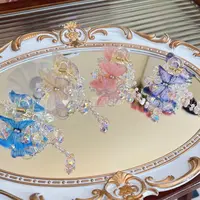 蝴蝶仙子小边夹水晶发夹刘海抓夹重工小众气质仙女风