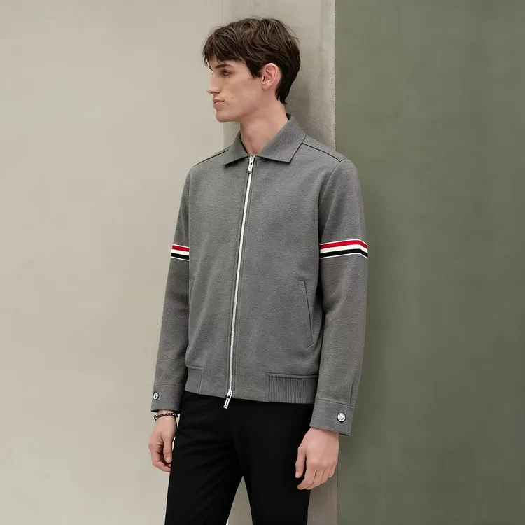 “25900版” 老钱风商务休闲深灰针织开衫夹克  奢品代工厂一等品