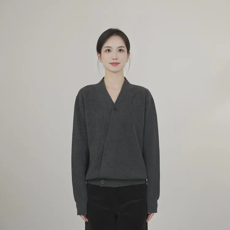 小禾【斜门襟2.0】100绵羊毛斜门襟高级老钱松弛保暖厚开衫毛衣外套