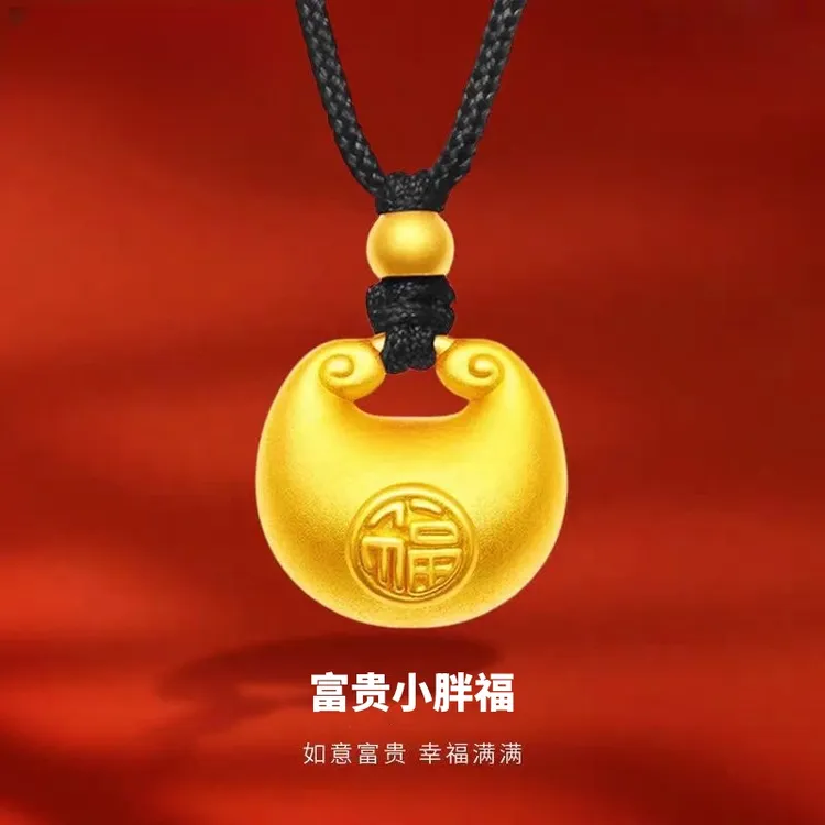 合金吊坠 小胖福项链~富贵福气999吊坠时尚简约百搭配饰