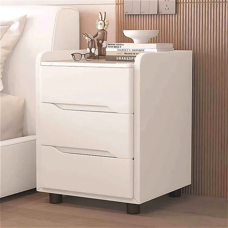 卧室实木床头柜收纳柜轻奢收纳柜子多功能防水指纹锁蓝牙音箱一体