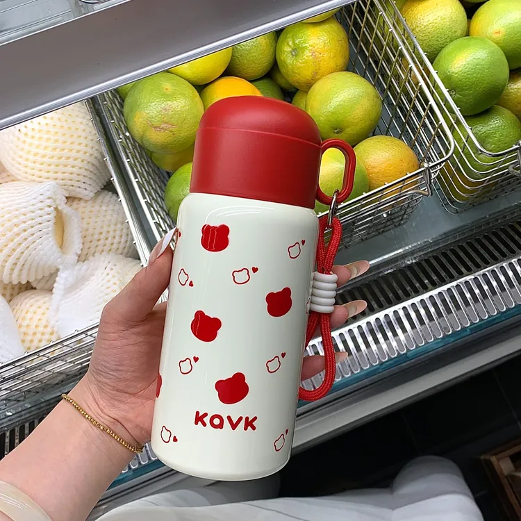 Kavk保温杯便携男女学生高颜值水杯316不锈钢吸管杯子双饮随手杯