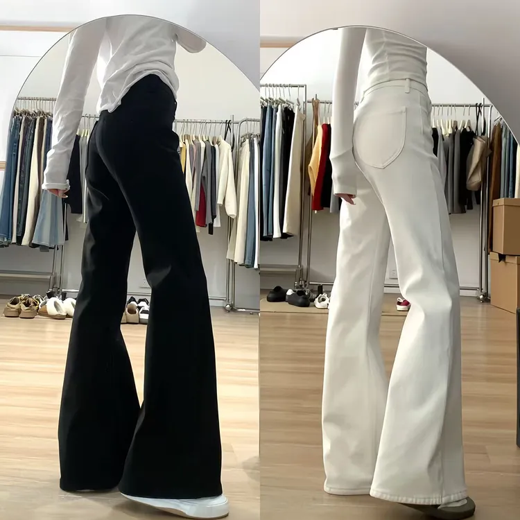 黑色微喇牛仔裤女2025新款秋季低腰显瘦垂感马蹄裤辣妹美式喇叭裤