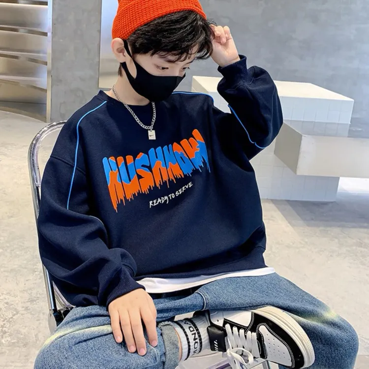 【加绒组合】冬季中大童加绒卫衣卫裤冬组合男童男童童装