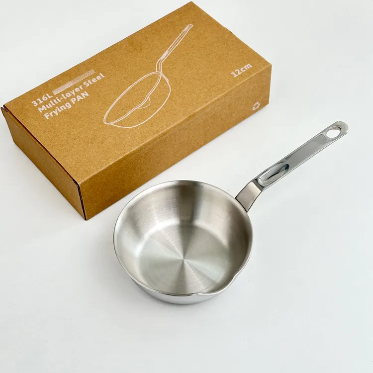 嘉点316不锈钢平底锅加厚煎锅家用不粘锅电磁炉煎蛋锅热油煎饼锅