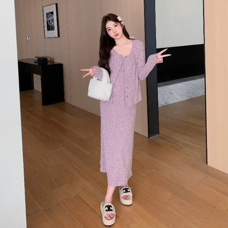 孕妇装2025春秋装韩版宽松洋气时髦泡泡袖百搭背带裙孕妇连衣裙潮