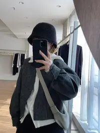 秋冬老钱风极简风长袖毛呢外套
