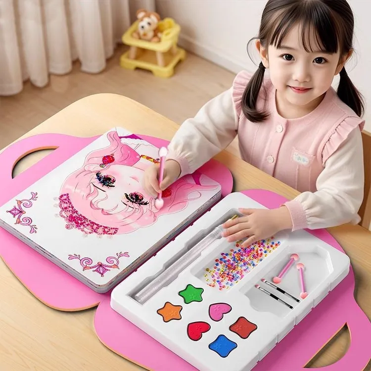 六一儿童节公主化妆包安静书玩具套装女孩女童手工贴纸书生日礼物