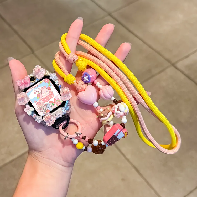 【奶茶蛋糕】适用小天才手表表带Z11Z10Z9挂绳脖z8a7sZ6pro保护壳套