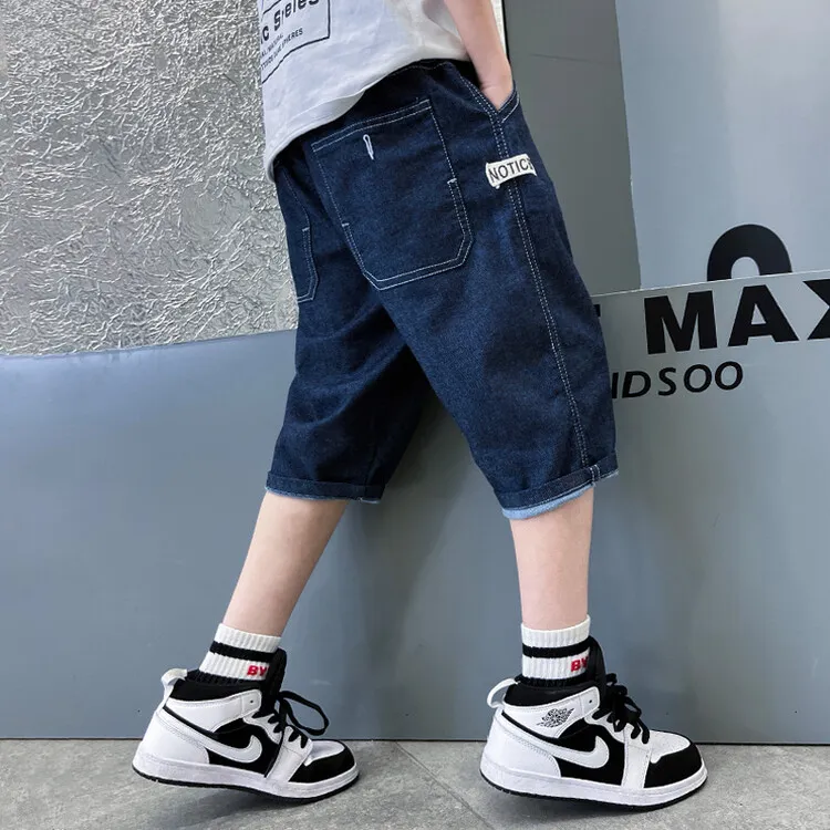 男童短裤夏季过膝牛仔七分裤薄款2025新中大儿童宽松中裤夏款洋气