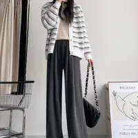 【新款】单裤子服装时尚百搭气质休闲显瘦宽松女装8580[BLK]Q