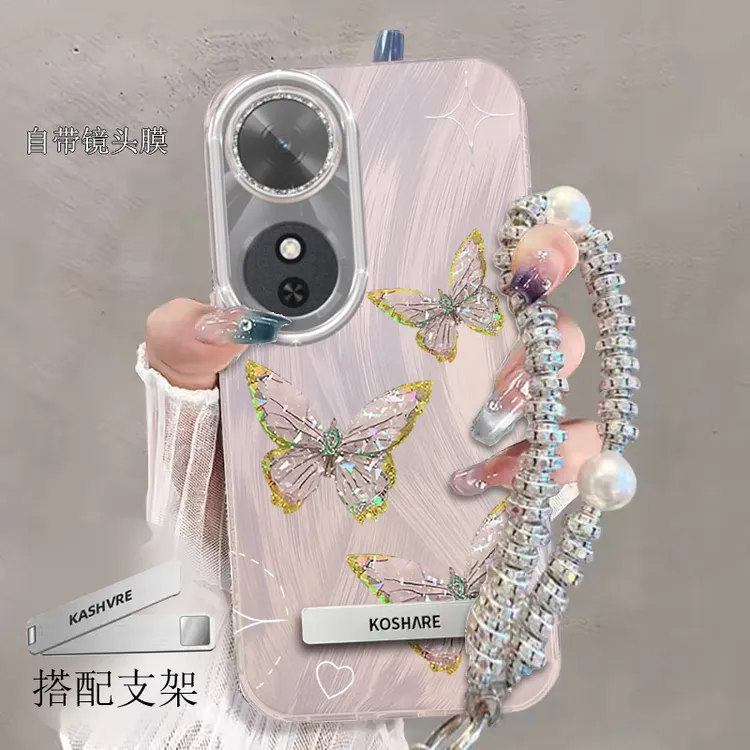 自带镜头膜华为荣耀畅玩60m手机壳蝴蝶NIC-AN00全包软壳羽纱新款