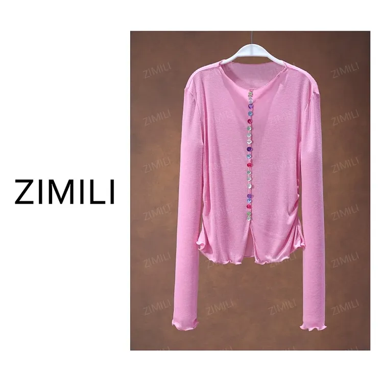 【亮哥女装】2025秋冬新品《琉璃系列》浅玫粉天丝羊毛上衣10115-C5