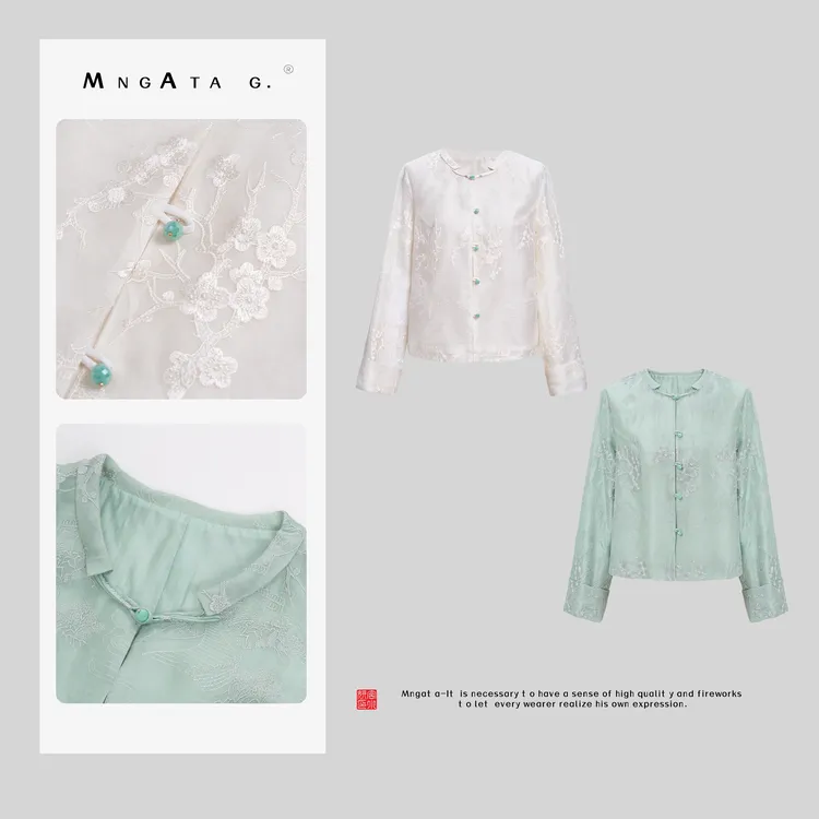 MNGATA G.宫小妍【梅花仙子】真丝秋冬新中式中国风外套4X031861