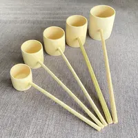 手工无漆竹茶勺汤勺开 水勺卤水定量勺子竹水舀小酒舀子勺水瓢大