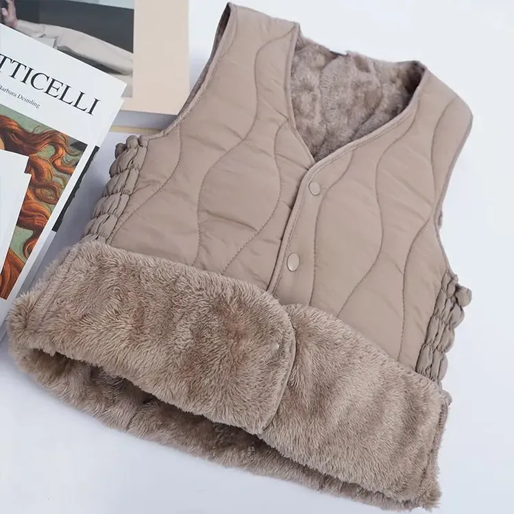 新款加棉背心女士冬季加绒内搭叠穿内胆老钱风创意休闲百搭棉马甲