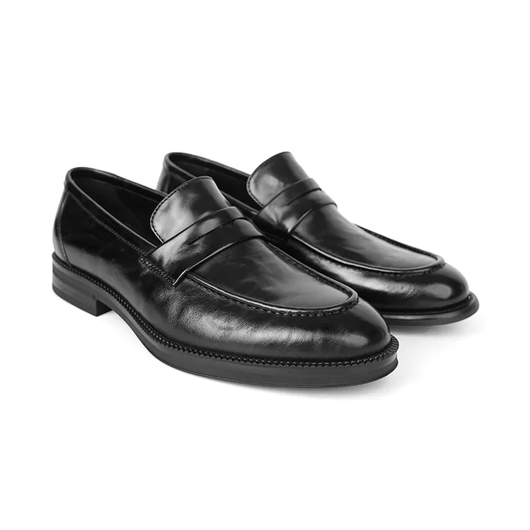 PLANET SUNNY【手抓纹真皮豆豆鞋】商务休闲男士皮鞋乐福鞋单鞋套脚