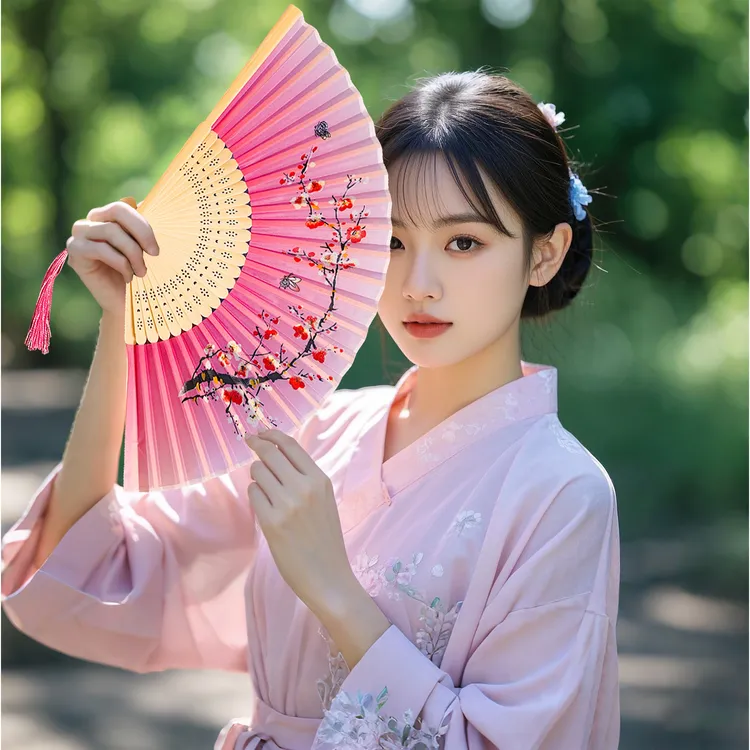 古风扇子折扇中国风汉服女旗袍舞蹈跳舞儿童学生夏日随身折叠小扇