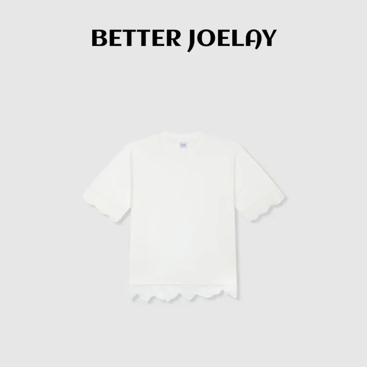 （MY）BETTER JOELAY-【白色花边】时尚百搭可爱T恤短袖休闲风ZZ3981