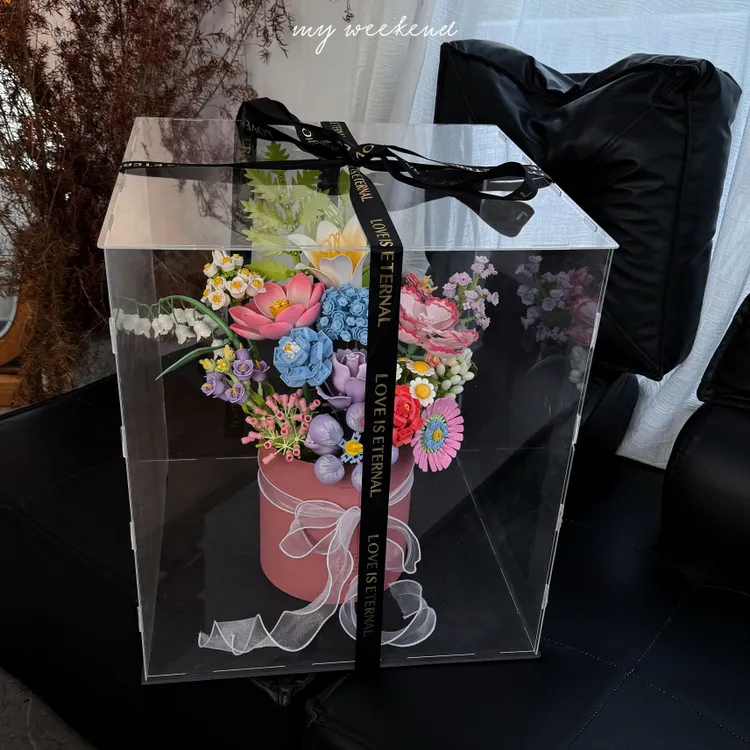 2026网红积木花束女生七夕情人节生日礼物积木亚克力花束diy材料