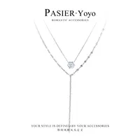 铜合金项链 铜合金轻奢时尚小众项链毛衣链FB2626银