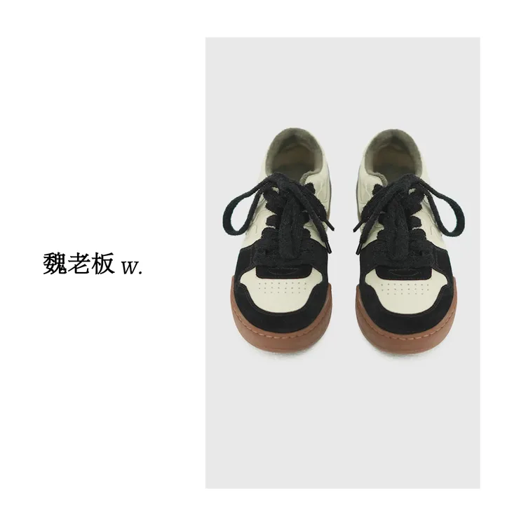 W.Diva【星质】经典小众设计洋气百搭运动黑白撞色休闲鞋0XDM02660