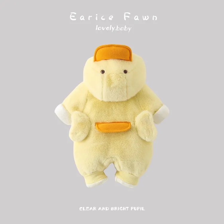 YM婴儿衣服冬季宝宝超萌连体衣满月百天洋气爬服外出加厚保暖棉衣