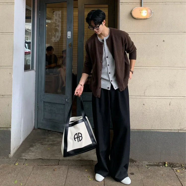 F.S 25A/W【拼接假两件毛衣】老钱贵气针织简约休闲秋圆领