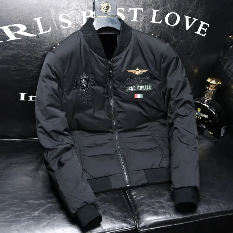 KANMALENLY/肯梅灵列欧货潮高端刺绣棒球领羽绒服冬季白鸭绒男士