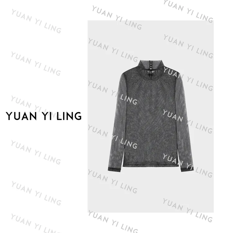 袁艺灵【繁星】25秋冬出口意大利金丝纺纱微透长袖百搭打底T恤2022
