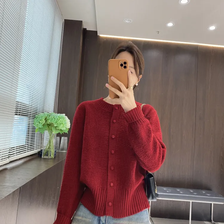 IMFLY金小金自制女装 针织衫DYW10239秋冬韩系慵懒风针织外套