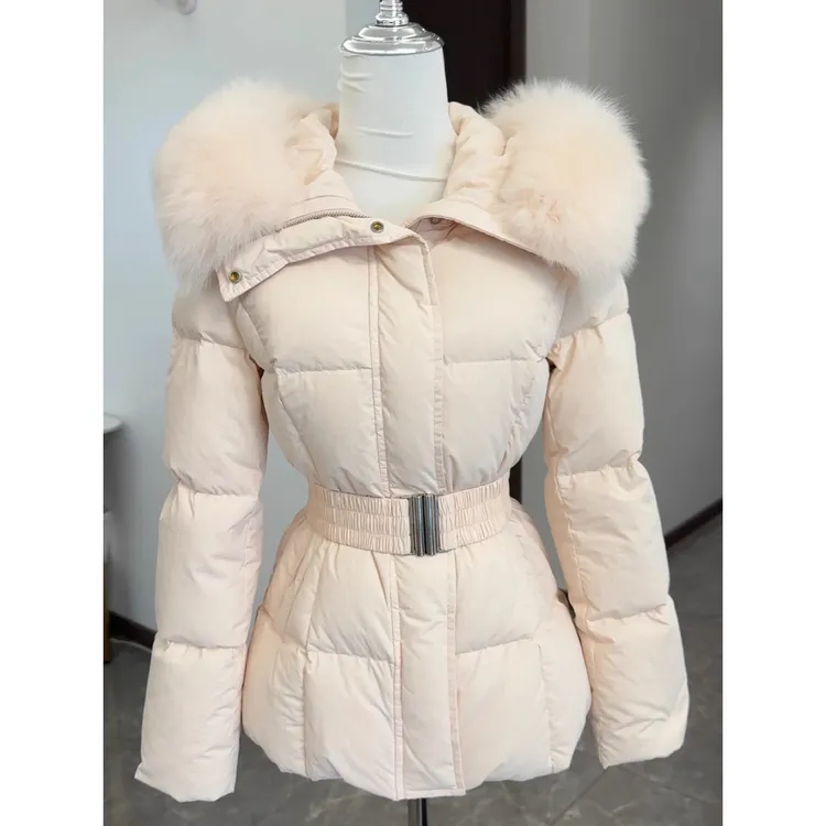 2025冬季新款韩系氛围感设计感大毛领棉服气质收腰外套女潮流棉衣