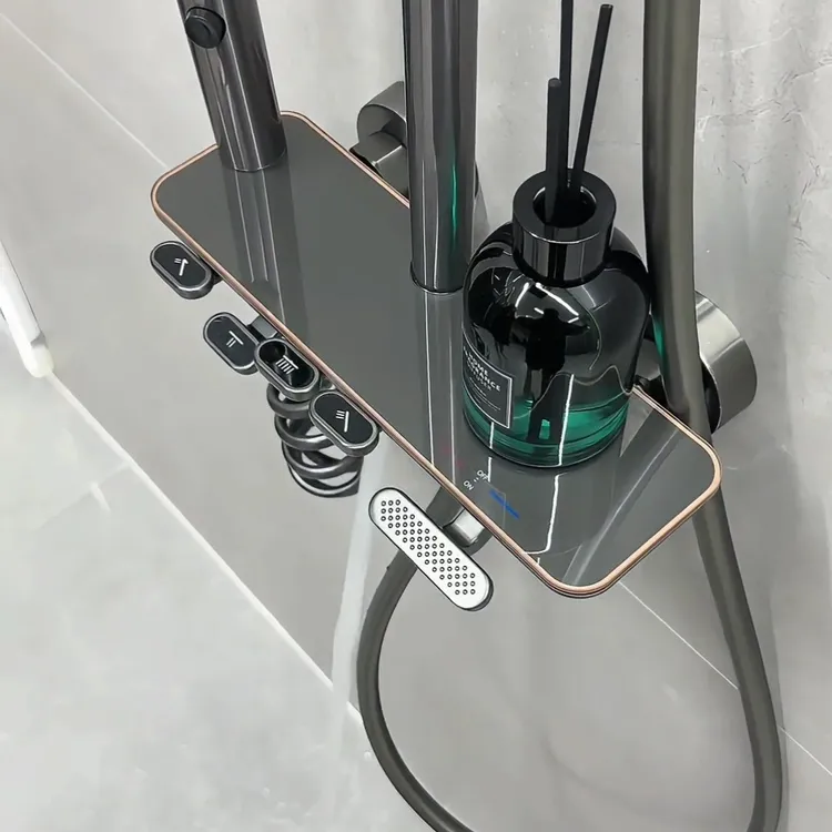 A188全铜材料水镀拉丝灰花洒