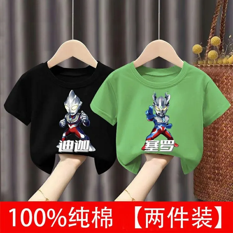 正品巴拉巴拉儿童t恤【100%纯棉】新款纯棉T恤潮流帅气奥特曼衣短袖